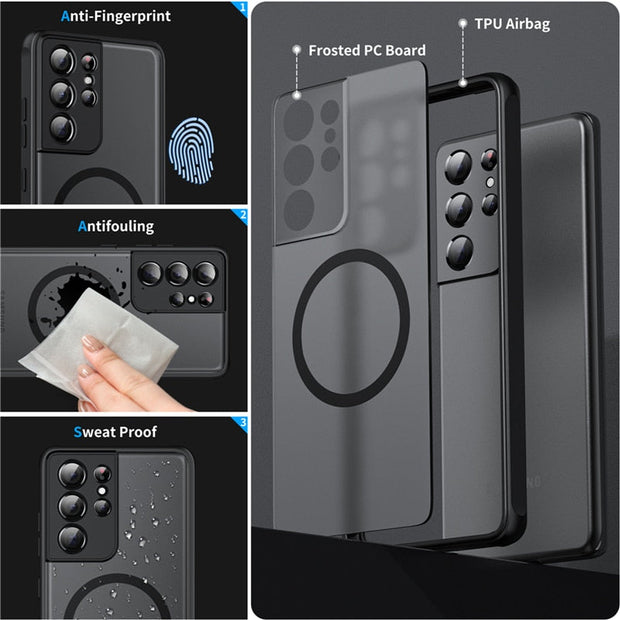 Transluzentes magnetisches stoßfestes Gehäuse für Samsung