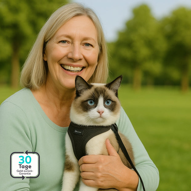 Serenosole™ CatVenture | Bequemes Anti-Ausbruch-Geschirr für Katzen | Von Tierärzten empfohlen (1+1 GRATIS)