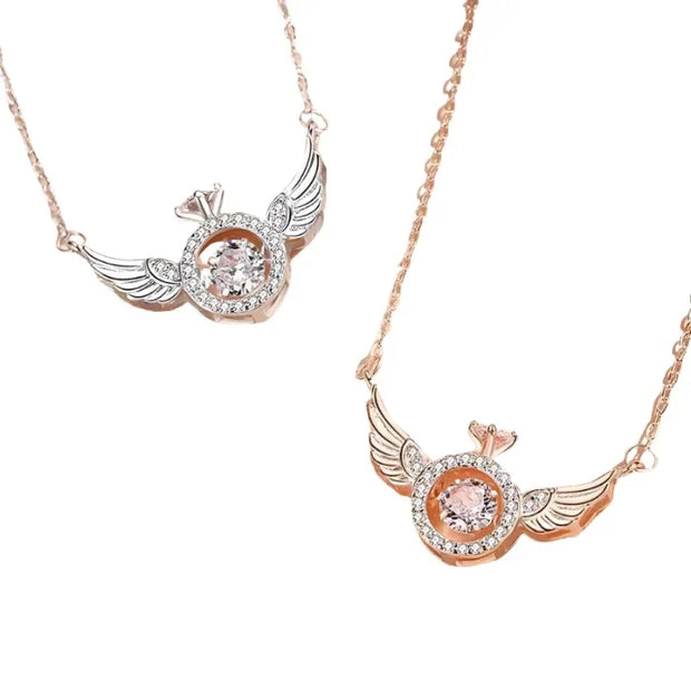 Engelsflügel Strass Halskette